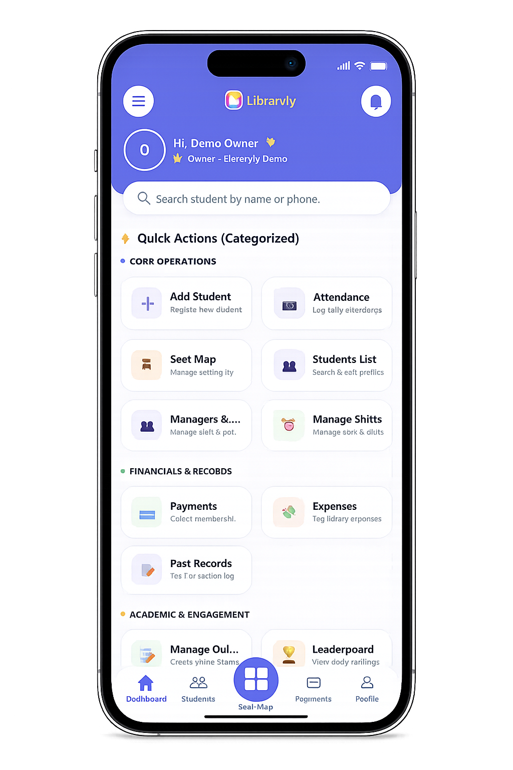 Libraryly Mobile Dashboard